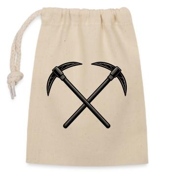 Cross Pickaxes - Closable cotton gift bag (14x20cm) - nature - Front