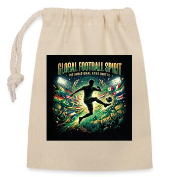 Esprit mondial du football unit - Sac cadeau en coton avec cordon (14 x 20 cm) - nature - Devant