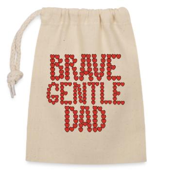 Brave gentle dad - Closable cotton gift bag (14x20cm) - nature - Front