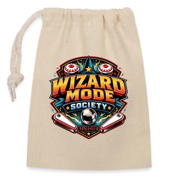 Wizard Mode Society – Pinball Club Flipper - Verschließbarer Geschenkbeutel aus Baumwolle (14x20cm) - Natur - Vorne
