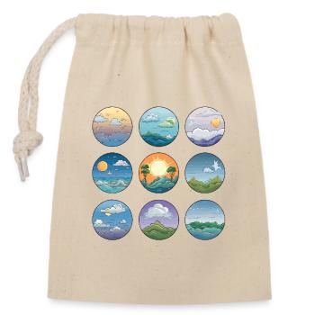 Circular Landscapes Sunrises - Closable cotton gift bag (14x20cm) - nature - Front