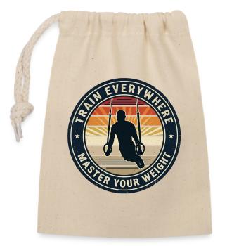 Calisthénie Entraînement au poids du corps Fitness Force - Sac cadeau en coton avec cordon (14 x 20 cm) - nature - Devant
