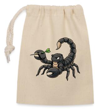 Le Scorpion avec des fléchettes - Sac cadeau en coton avec cordon (14 x 20 cm) - nature - Devant