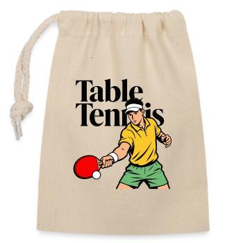 Tennis de table - Sac cadeau en coton avec cordon (14 x 20 cm) - nature - Devant
