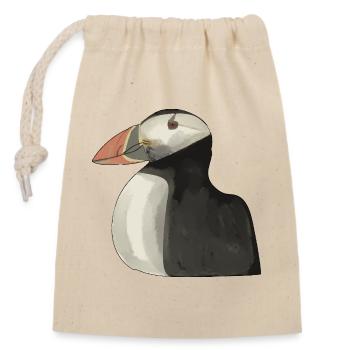 Penguin Portrait in Painting Style - Closable cotton gift bag (14x20cm) - nature - Front