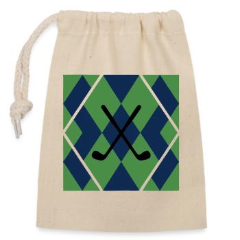 Clubs de golf Modèle Argyle Clubs de golf masculins - Sac cadeau en coton avec cordon (14 x 20 cm) - nature - Devant
