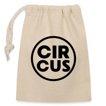 Circus Round Emblem - Closable cotton gift bag (14x20cm) - nature - Front