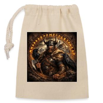 Guerriers vikings dans l’anneau des runes - Sac cadeau en coton avec cordon (14 x 20 cm) - nature - Devant