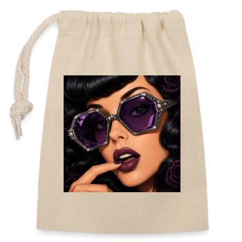 Amethyst Noire Retro Glamour Portrait - Closable cotton gift bag (14x20cm) - nature - Front
