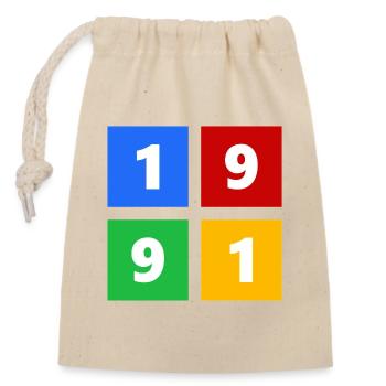 1991 - Closable cotton gift bag (14x20cm) - nature - Front