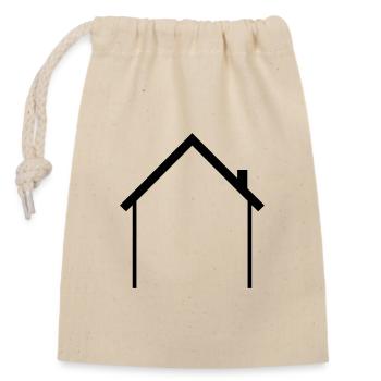 House Outline - Closable cotton gift bag (14x20cm) - nature - Front