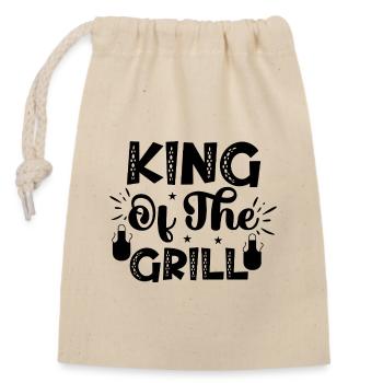 Roi du Grill - Sac cadeau en coton avec cordon (14 x 20 cm) - nature - Devant