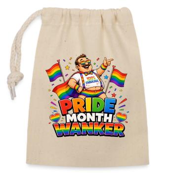 Mois de la fierté : design arc-en-ciel drôle - Sac cadeau en coton avec cordon (14 x 20 cm) - nature - Devant