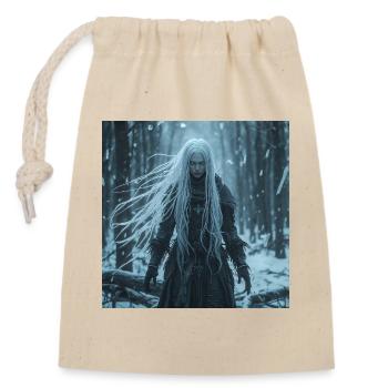Lady of Winter – Slawische Marzanna Dark Fantasy - Verschließbarer Geschenkbeutel aus Baumwolle (14x20cm) - Natur - Vorne