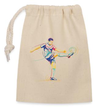 Graphique des joueurs du tournoi de football Game Field - Sac cadeau en coton avec cordon (14 x 20 cm) - nature - Devant