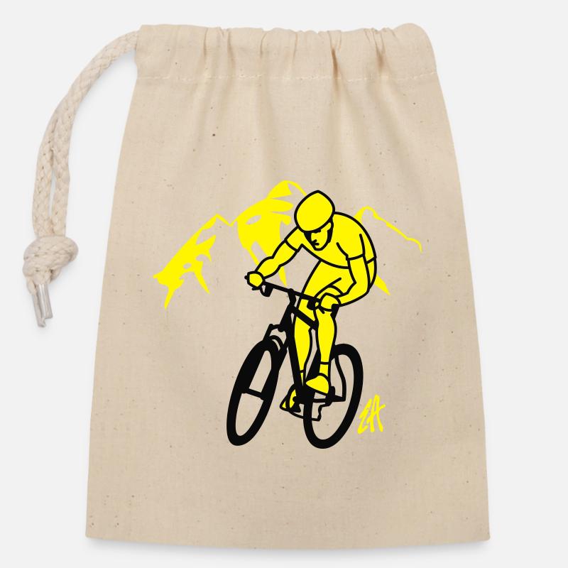 VTT - Sac cadeau en coton avec cordon (14 x 20 cm) - nature