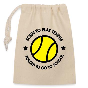 Tennis Kid - Closable cotton gift bag (14x20cm) - nature - Front