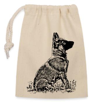 Schaeferhund Welpe - Sac cadeau en coton avec cordon (14 x 20 cm) - nature - Devant