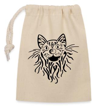 Tabby cat head - cat - tiger - tomcat - Closable cotton gift bag (14x20cm) - nature - Front