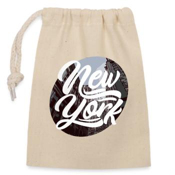New York - Closable cotton gift bag (14x20cm) - nature - Front