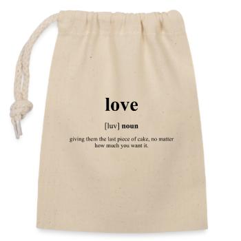 Love (Liebe) Definition Dictionary - Closable cotton gift bag (14x20cm) - nature - Front