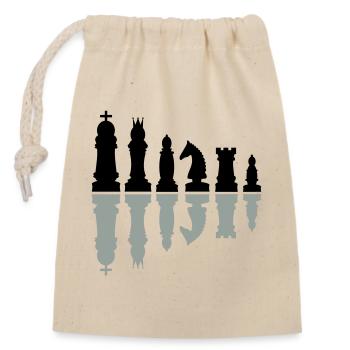 schach sport schachfiguren - Verschließbarer Geschenkbeutel aus Baumwolle (14x20cm) - Natur - Vorne