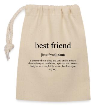 Best Friend Definition Dictionary - Closable cotton gift bag (14x20cm) - nature - Front