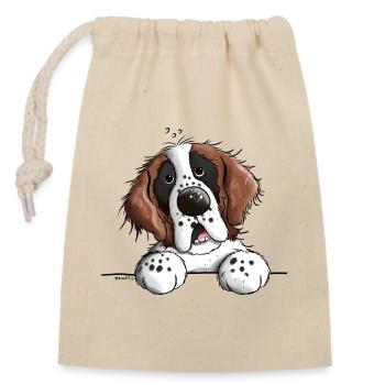 Mignon Saint Bernard - Sac cadeau en coton avec cordon (14 x 20 cm) - nature - Devant