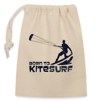 Kitesurf - conception - Sac cadeau en coton avec cordon (14 x 20 cm) - nature - Devant