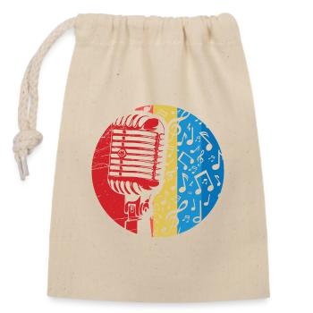 Microphone - Singer - Closable cotton gift bag (14x20cm) - nature - Front