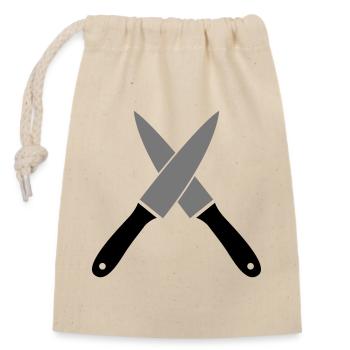 Messer - Verschließbarer Geschenkbeutel aus Baumwolle (14x20cm) - Natur - Vorne