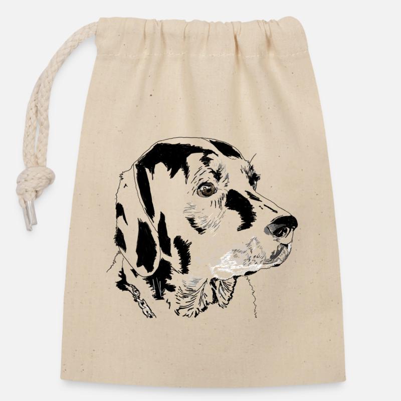 Labrador - Sac cadeau en coton avec cordon (14 x 20 cm) - nature