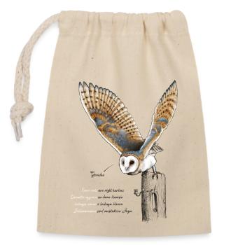 Barn Owl - Tytonidae - Closable cotton gift bag (14x20cm) - nature - Front