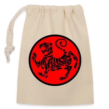 Shotokan Tiger Karate Logo Emblem schwarz auf rot - Verschließbarer Geschenkbeutel aus Baumwolle (14x20cm) - Natur - Vorne