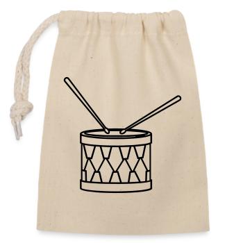 Transparent drum decoration - Closable cotton gift bag (14x20cm) - nature - Front