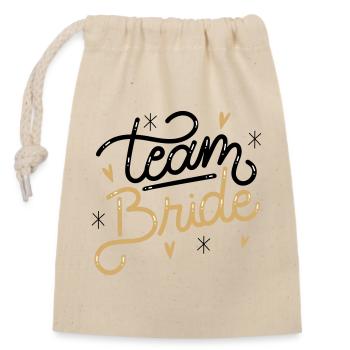 JGA Bachelorette Party Team Bride - Verschließbarer Geschenkbeutel aus Baumwolle (14x20cm) - Natur - Vorne