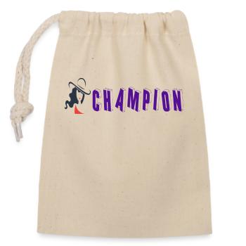 Champion - Closable cotton gift bag (14x20cm) - nature - Front