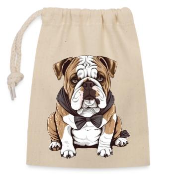 French Bulldog - Closable cotton gift bag (14x20cm) - nature - Front