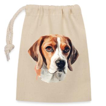 Beagle - Closable cotton gift bag (14x20cm) - nature - Front