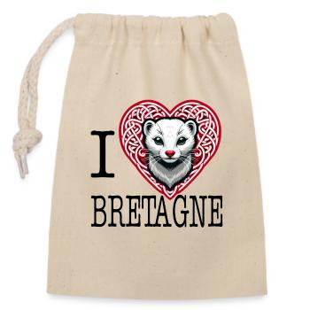 I Love Bretagne Tribal Celtic Ermine - Closable cotton gift bag (14x20cm) - nature - Front