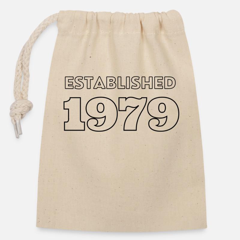 Fondée en 1979 - Sac cadeau en coton avec cordon (14 x 20 cm) - nature