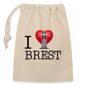 i love Brest by i love bretagne - Closable cotton gift bag (14x20cm) - nature - Front