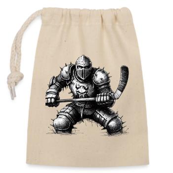 Hockey Knight for Real Winners - Closable cotton gift bag (14x20cm) - nature - Front