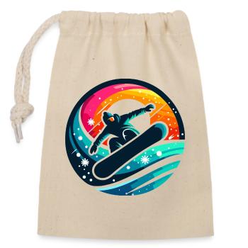 Snowboard - Vibrations of snowboard evolution - Closable cotton gift bag (14x20cm) - nature - Front