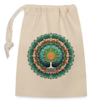 Mandala Tree of Life Colorful - Closable cotton gift bag (14x20cm) - nature - Front