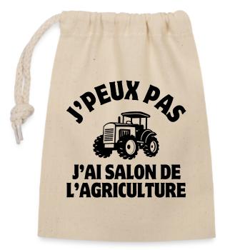 Agricultural Show, Farmer - Closable cotton gift bag (14x20cm) - nature - Front