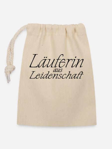 Läuferin aus Leidenschaft - Verschließbarer Geschenkbeutel aus Baumwolle (14x20cm) - Natur