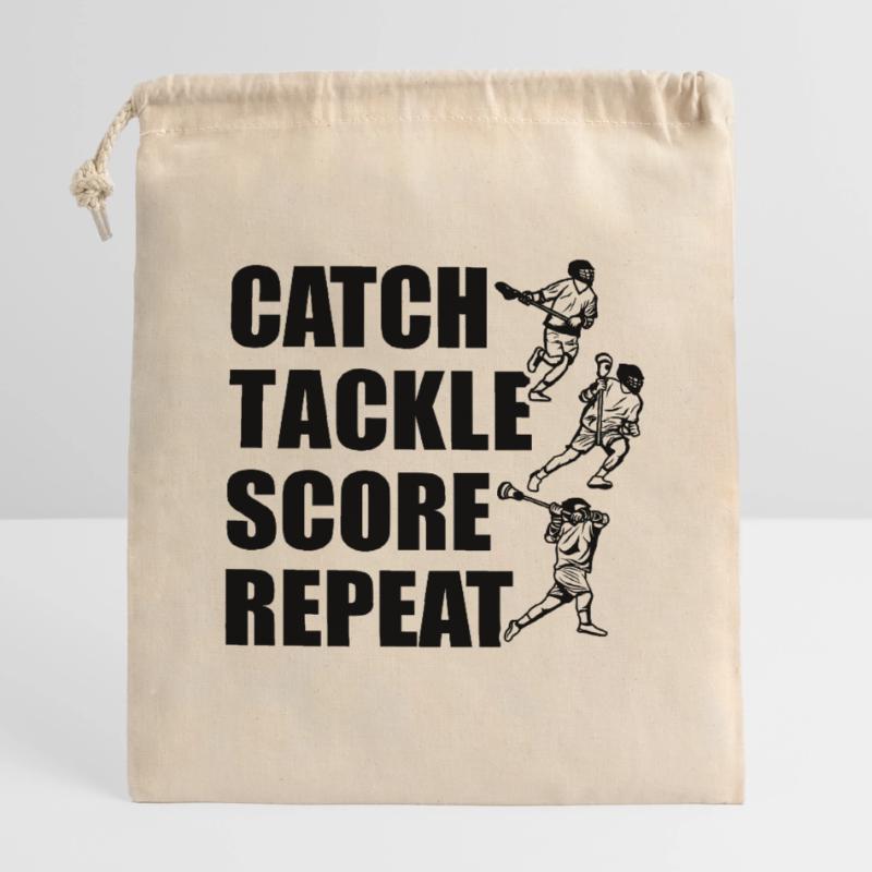 Attraper, plaquer, pointer, répéter Sac cadeau en coton avec cordon (14 x 20 cm)