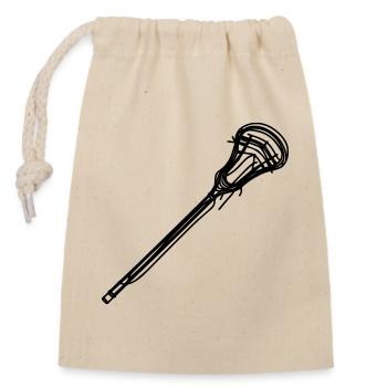 Lacrosse Stick Sketch - Closable cotton gift bag (14x20cm) - nature - Front