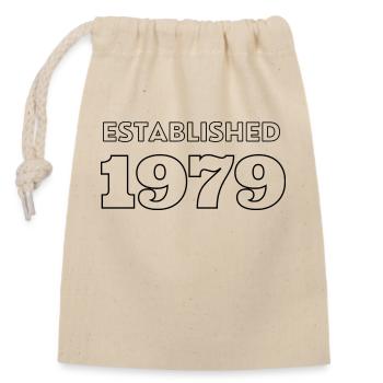 Fondée en 1979 - Célébrez votre année de naissance - Sac cadeau en coton avec cordon (14 x 20 cm) - nature - Devant